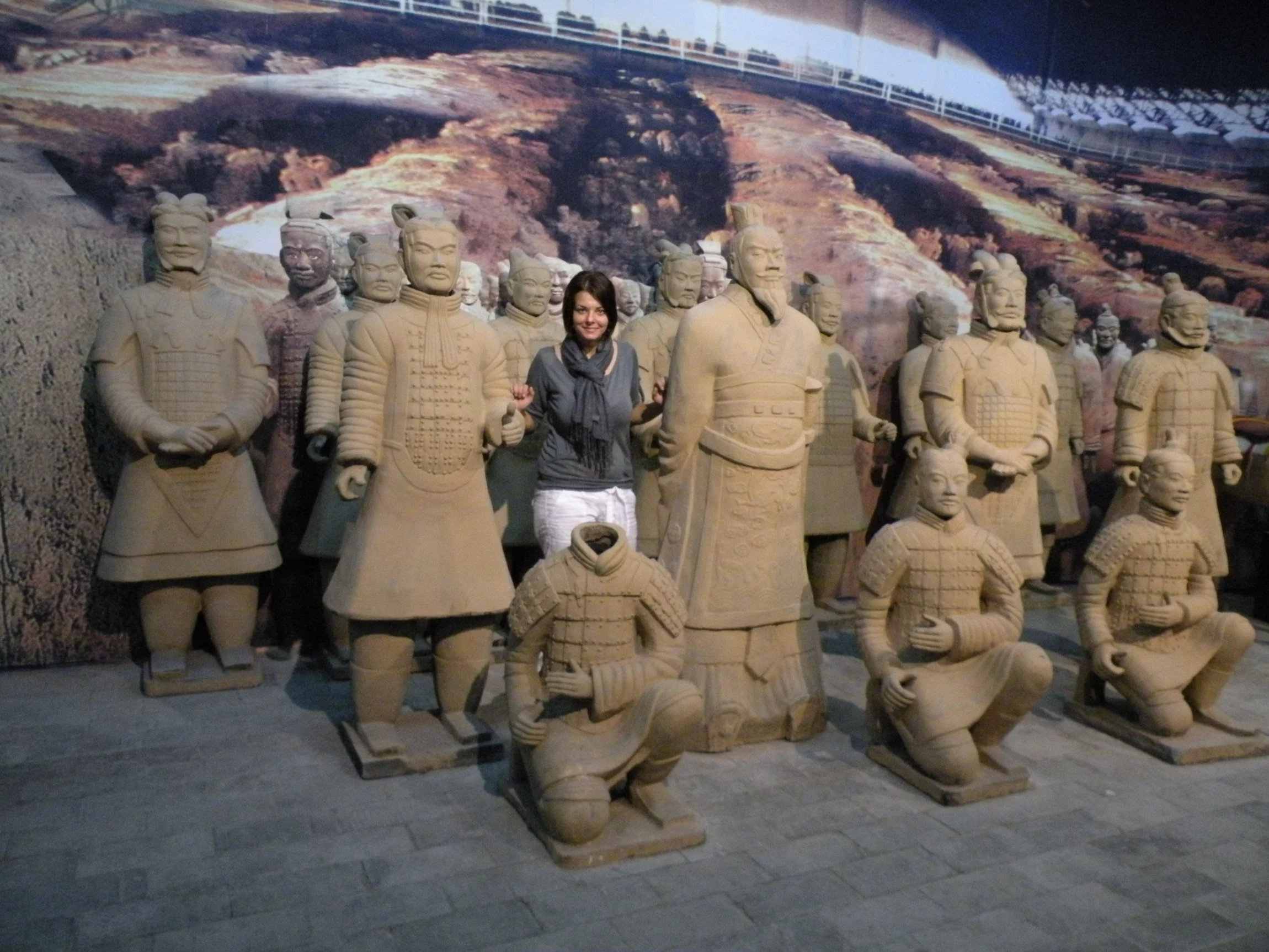 Erika s terakotovými vojakmi – Xi’an, Čína