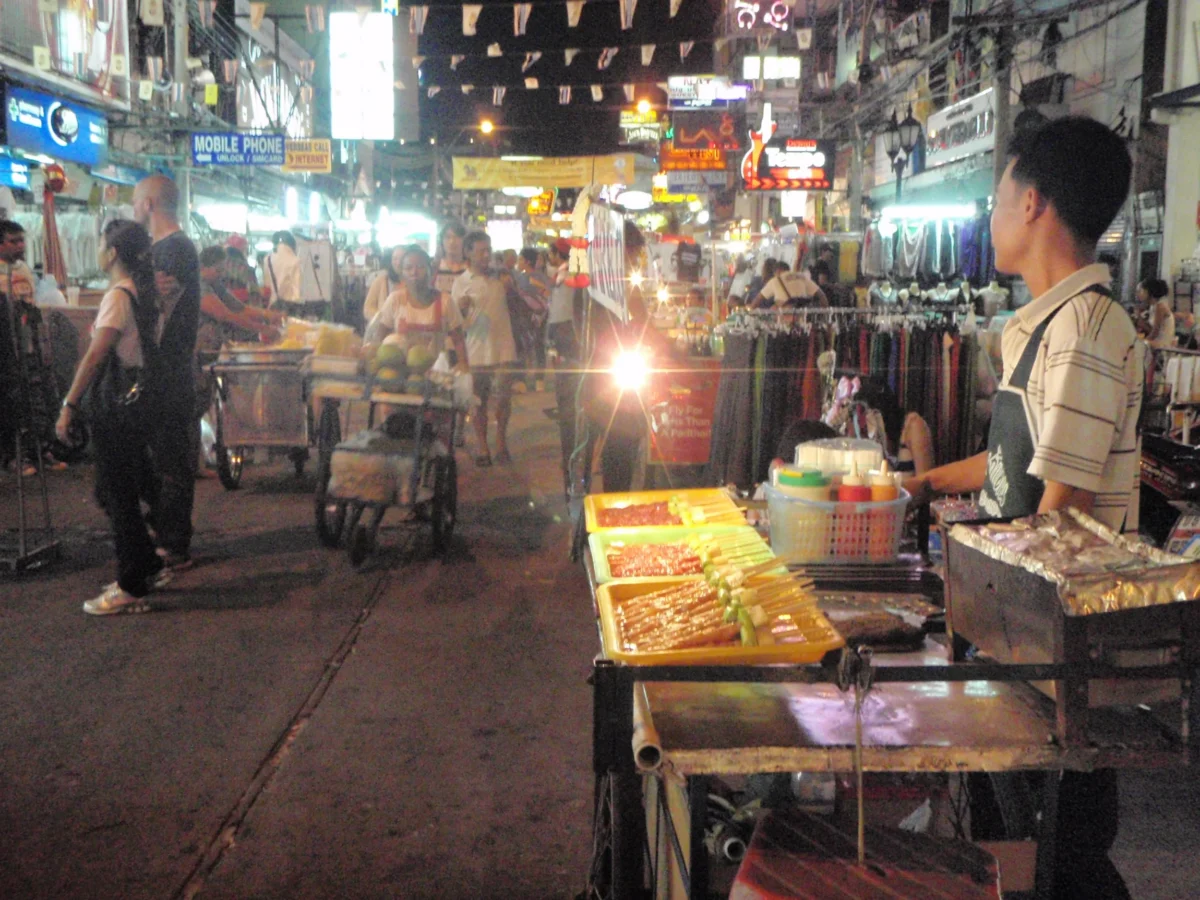 Nočný street food – Bangkok, Thajsko